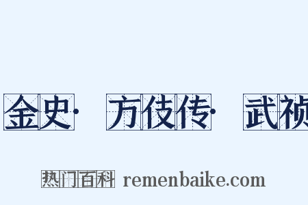 金史·方伎传·武祯是什么意思的图片